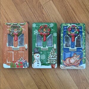 Harry London Vintage Holiday Door Tin Trio -